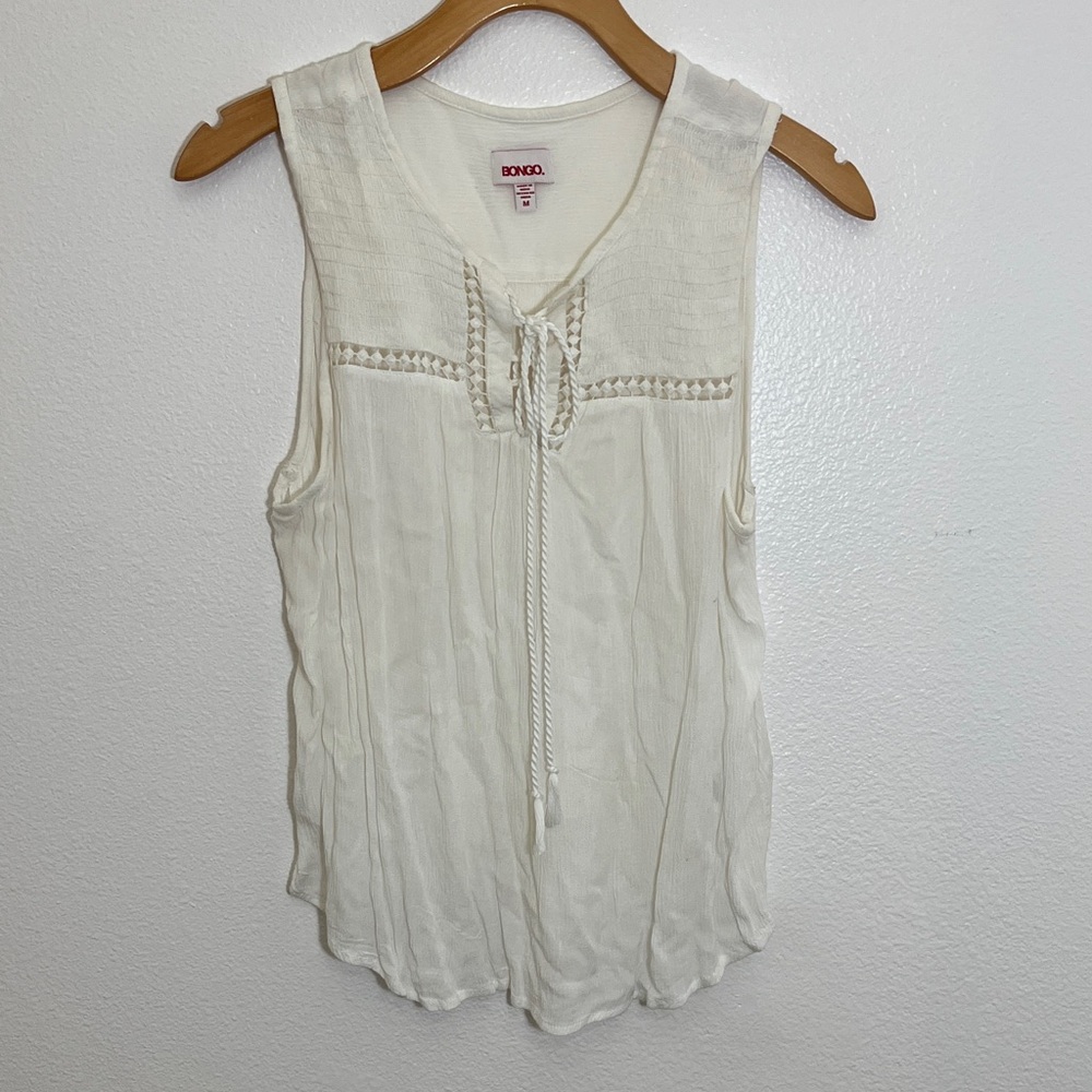 Bongo Cream Lace-Up Tank Top